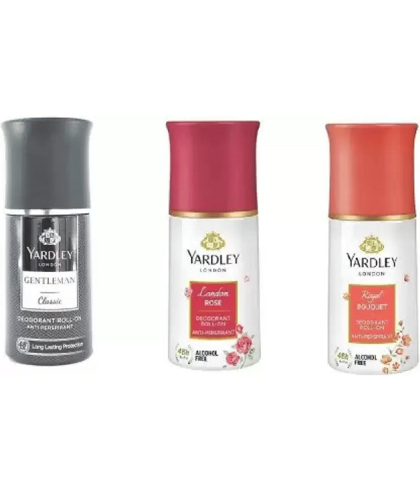 Yardley London Orignal,Royal Bouquet,London Rose Deodorant Roll-on Deodorant Roll-on - For Men & Women  (150 ml each, Pack of 3)