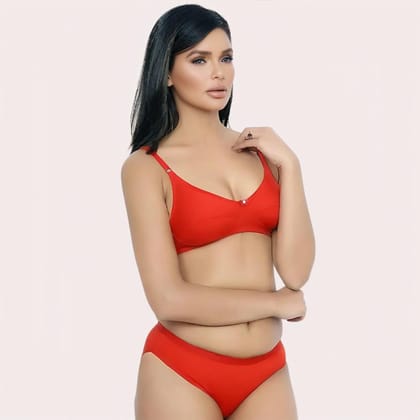 Organic Cotton Bra Set – Red | Soft, Skin-Friendly & All-Day Comfort
