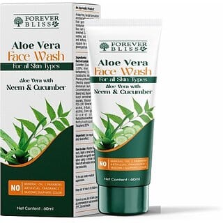 Indo Himaliyans Aloe vera With Neem and Cucumber  Men and Women All Skin Types Face Wash 60 ml
