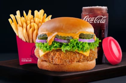 Mexican Cheese Chicken Burger Combo