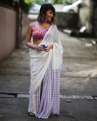 AWESOME LINEN COTTON PRINTED SAREE -1809