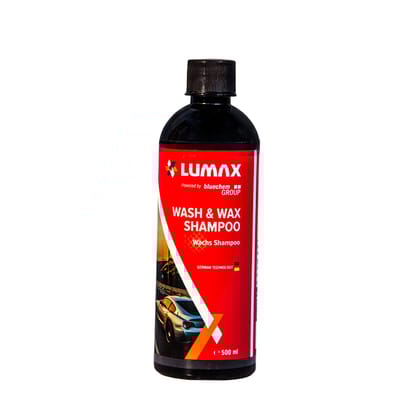 Lumax Wash N Wax Shampoo | 500ML | 2-in-1 Car Cleaner & Polish | pH Neutral | Buttery Smooth Feel | Leaves No Water Spots