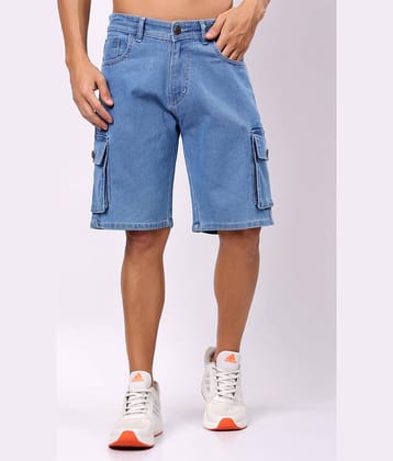 LONDON HILLS Light Blue Denim Men's Shorts ( Pack of 1 )