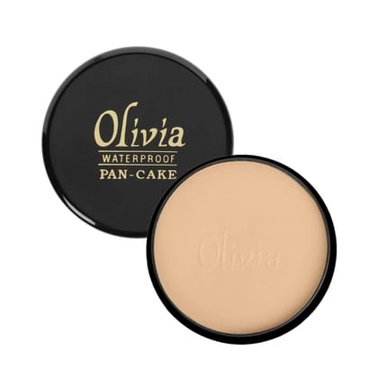 Olivia Pan Cake 100% Waterproof 25g | Full Coverage Makeup Base | Smudge-Proof & Sweat-Resistant | Long-Lasting Velvety Finish | Hides Blemishes | For All Skin Types | Dark Beige - 28 Olivia Pan Cake 100% Waterproof 25g | Full Coverage Makeup Base | Smud