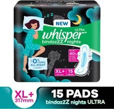 WHISPER BINDAZ NIGHT XL+15PAD