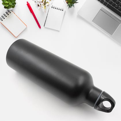 Stainless Steel Vacuum Water Bottle with Carry Handle: Leak Proof, Rust Proof, Keeps Cold & Hot - Ideal for Office, Gym, Home, Kitchen, Hiking, Trekking, Travel (Approx 750 ML)