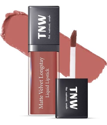 TNW - The Natural Wash Matte Velvet Longtay Liquid Lipstick(06) Nutty Nude, Brown, 5Ml