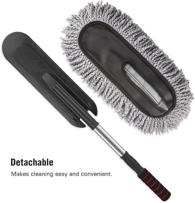 Retractable Flexible Microfiber Car Duster with Handle – 360° Rotating Car Cleaning Mop | Dusting Brush for Car Interior, Dashboard & Home Cleaning Tool