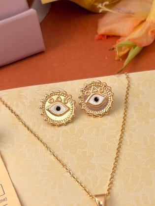 Ishkaara Golden Evil Eye Necklace Set