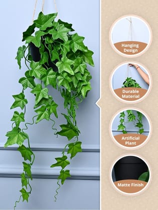 Green Hanging Planter - Cylindrical Shape