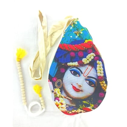 MAYAPURI Krishna Print Chanting Bag/Japa Mala Bag with Sakshi Mala Counter