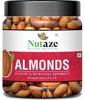 Nutaze California Almonds Badam Giri 250g | Premium Nuts & Dry Fruits | Rich in Protein, Magnesium, Phosphorus, and Dietary Fibre