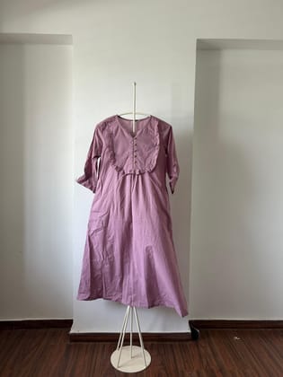 Mauve Dress with Ruffles-S