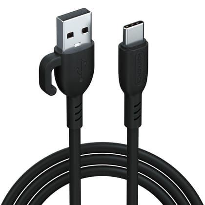 Portronics Konnect Core 3 USB-A to Type C Fast Charging Cable for Smartphones (Black)