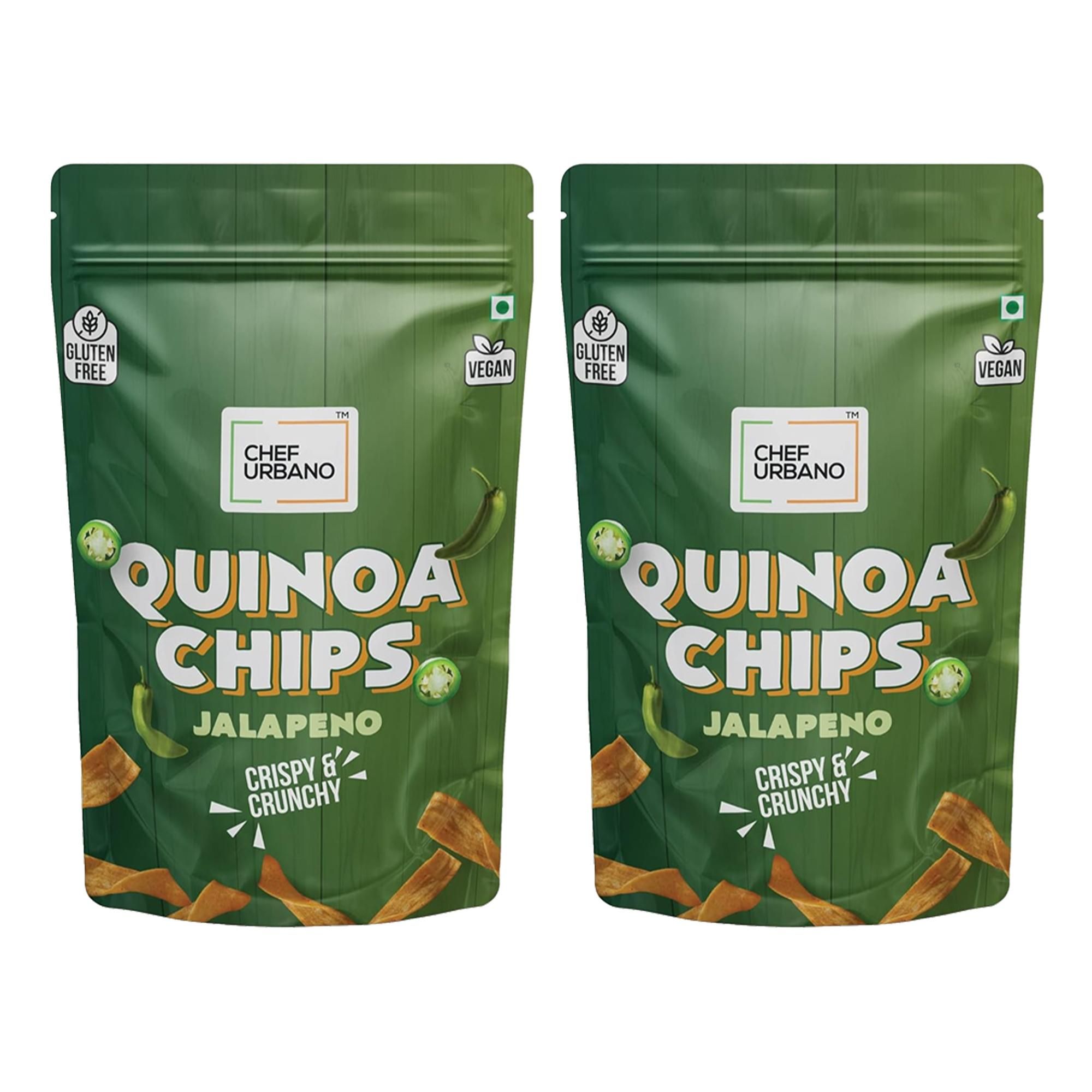 Chef Urbano Chips Quinoa Jalapeno Pouch 85 Gms (MRP: Rs. 149/-)