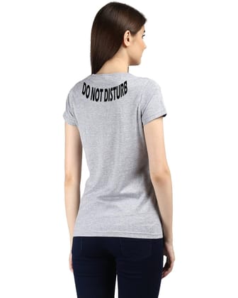Womens Half Sleeve DND Printed Grey Color Tshirts-Grey / Small / 100% Bio Wash Cotton