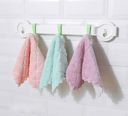 Soft and Absorbent Pastel Color Rumal Towels Set - Decorative Textured Hand Towels Pack of 6 pcs