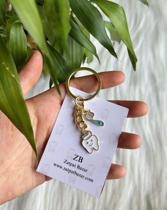 Dentist Charm Keychain . Tooth Charm and Toothbrush Charm