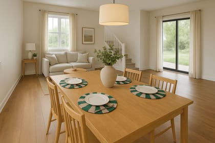 Handwoven Green & Beige Round Decorative Coaster (Pack of 4)