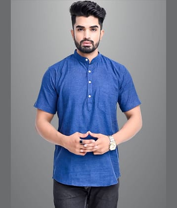 QuaClo - Blue Cotton Men's Regular Kurta ( Pack of 1 )