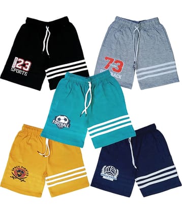 atlans Pack of 5 Cotton Blend Shorts For Boys ( Black )