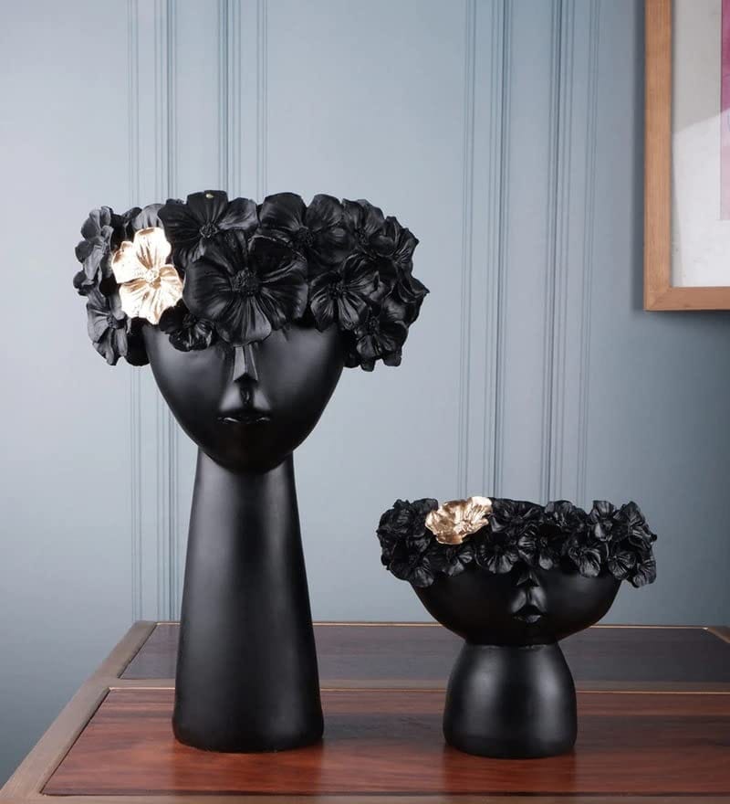 Black Lady Flower Pot