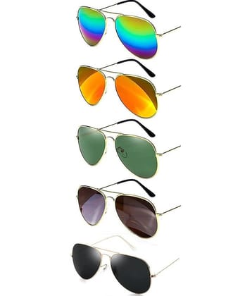Elligator Black Rectangular Sunglasses ( Pack of 5 )