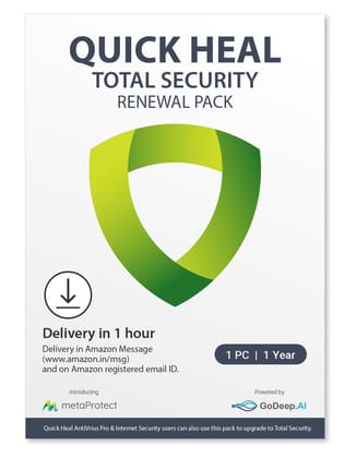 Quick Heal Total Security Renewal Upgrade Silver Pack - 1 User, 1 Year Total Security (Email Delivery - No CD)