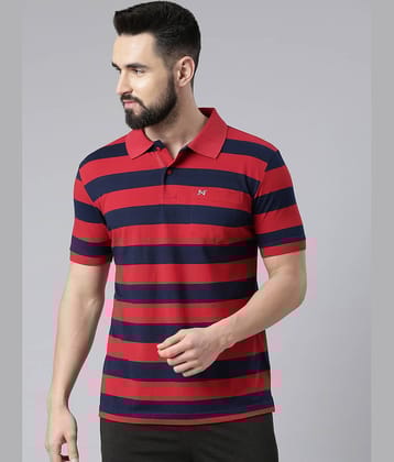 Force NXT Pack of 1 Cotton Blend Regular Fit Striped Half Sleeves Men's Polo T Shirt ( Multicolor )