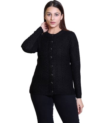 Ogarti Woollen Black Buttoned Cardigans - Single