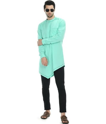 DESIGN TREND Light Green Cotton Kurta Single