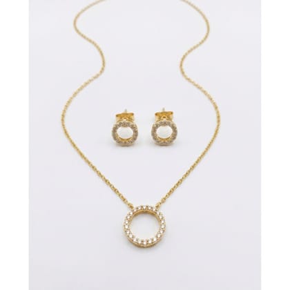 Pendant Set Gold-Toned Circle 