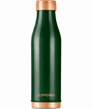 Copperika Green Copper Water Bottle 1000 mL ( Set of 1 )
