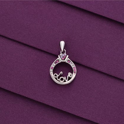 Sterling Silver Love Ring Pendant-None / Silver