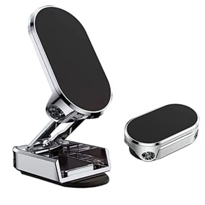 WUGO::Magnetic Mobile Holder for Car 360 Degree Rotation Dashboard Stand, Universal Magnetic Cell Phone Stand for Cars Alloy Folding Compatible with Smart phones, Perfect for GPS and Compatible with a Wide Range of Phones (Original Quality)