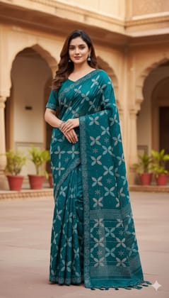 Jaipuri Sarees with moti work | Attached blouse