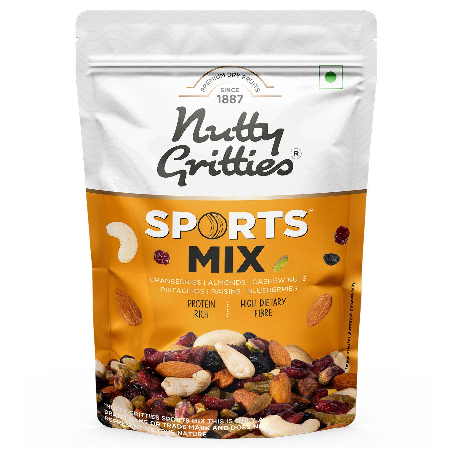Nutty Gritties Premium Sports Mixed Nuts and Dry Fruit, 200 gm