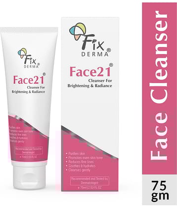 Fixderma Face21 Cleanser, Skin Brightening Cleanser for Wrinkles & Fine Lines, 75ml