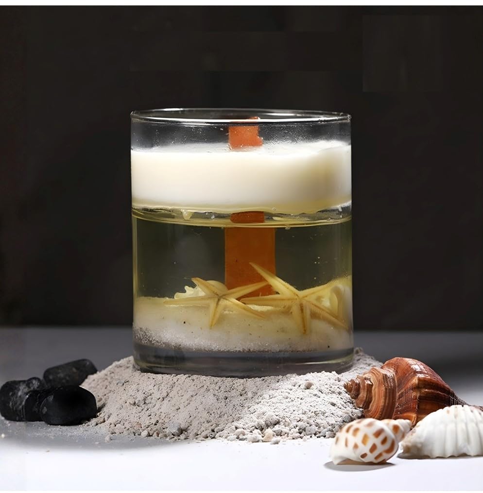 Soya Wax Star Fish Gel Glass Scented Candle Decorative Home Fragrance Pack of 1