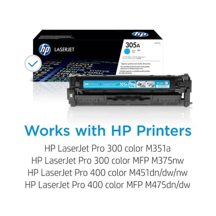 HP 305A Cyan Original LaserJet Toner Cartridge (CE411A)
