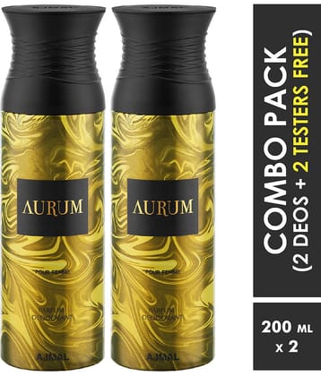 Ajmal 2 Aurum Deodorant Body Spray 200Ml Each Gift For Women Pack of 2