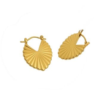 kimti 18K Gold Plated Heart Hoops Anti Tarnish Earring