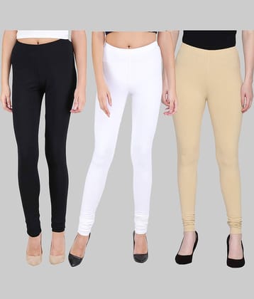 FnMe - Multicolor Cotton Women's Leggings ( Pack of 3 )