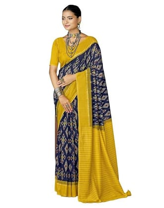 Women's Printed Cotton Saree with Unstitched Blouse Piece