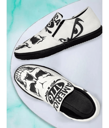 Kzaara White Men's Slip-on Shoes