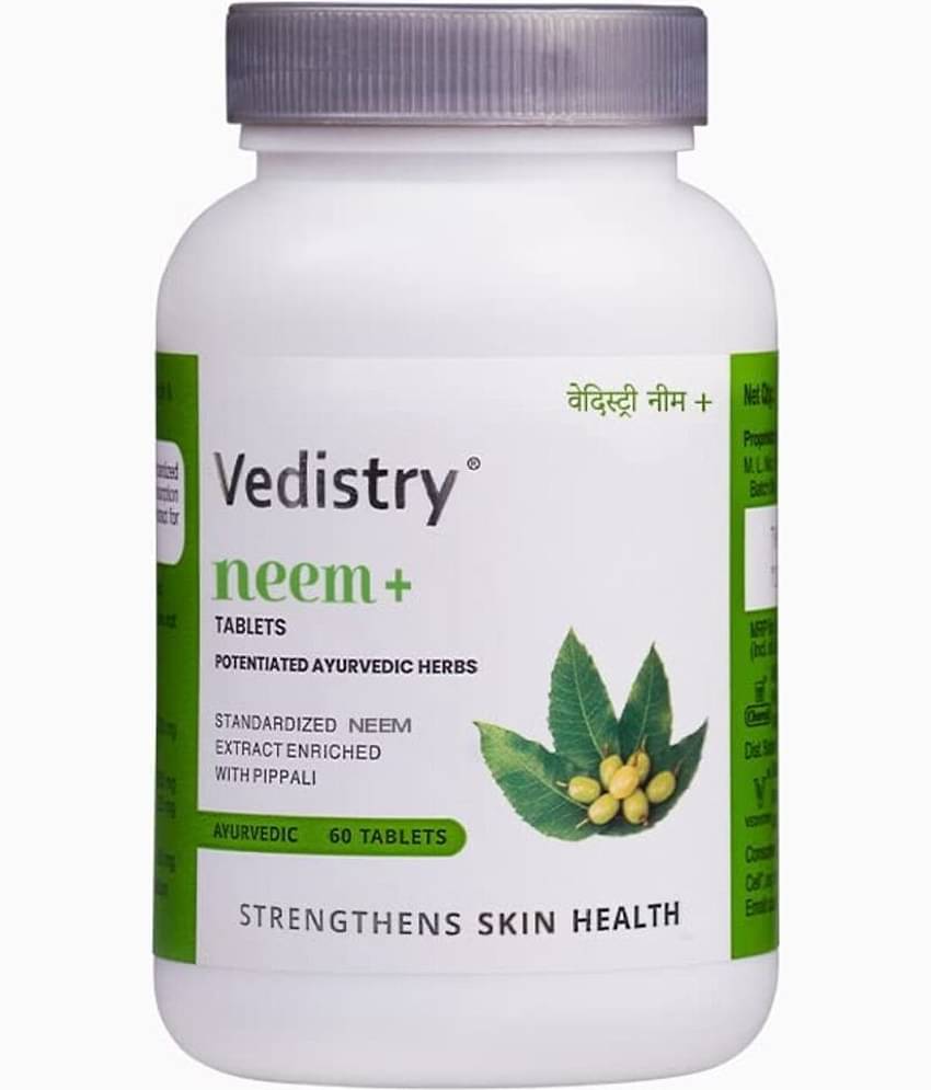 Vedistry Neem+ Tablets Promotes Skin Health Control Acne Natural Blood Purifier 60 Tabs (Pack Of 1)
