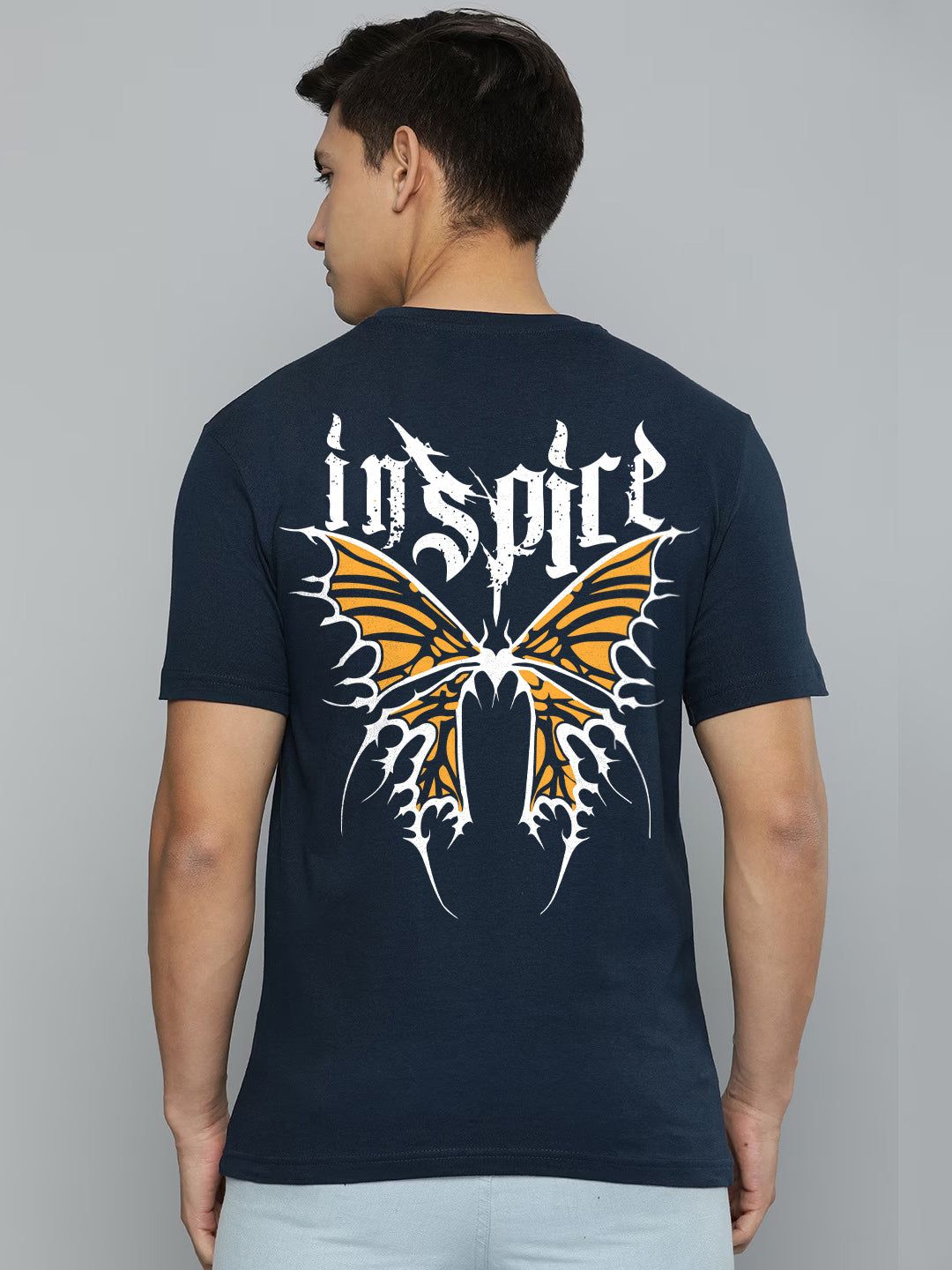 Inspire Half Sleeve T-Shirt-Navy Blue / S