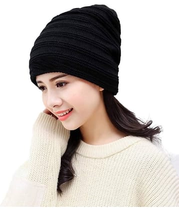 Bolax Pack of 1 Woollen Men's Cap ( Black )