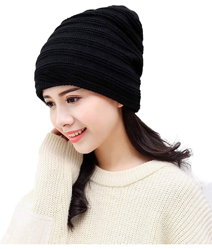 Bolax Pack of 1 Woollen Men's Cap ( Black )