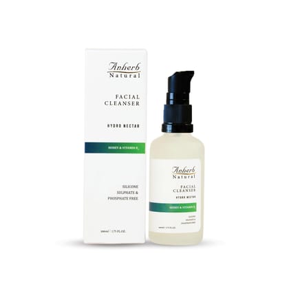 Anherb Natural Hydro Nectar Facial Cleanser, Honey & Vitamin B3 Radiance For Gentle Hydration - 100ml